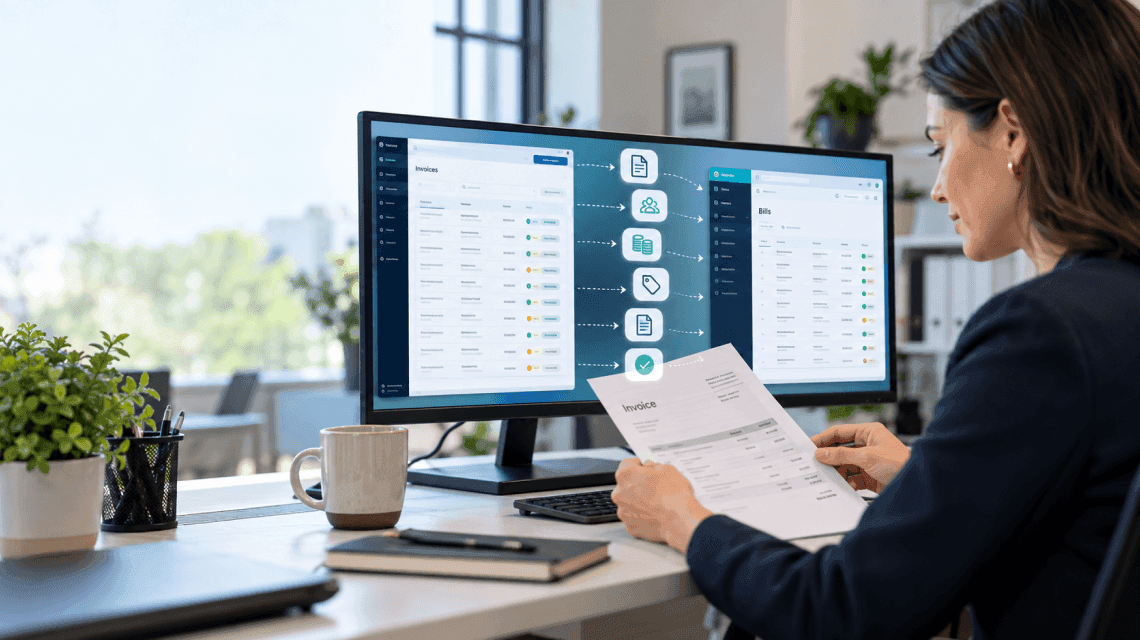Dashboard displaying essential AP data synced with accounting software for streamlined financial management