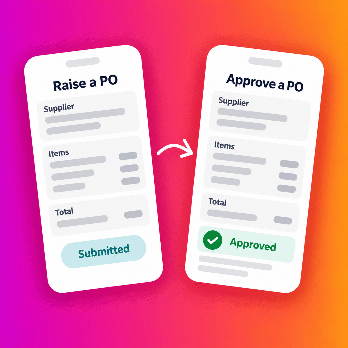 Can staff raise and approve POs on mobile?