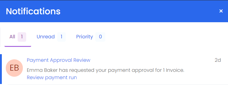 notification for approval