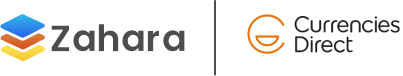 The logos of both Zahara and Currencies Direct 