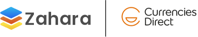 The logos of both Zahara and Currencies Direct 