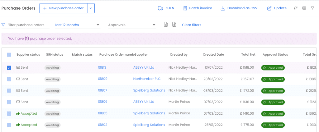 Batch Invoice Screenshot