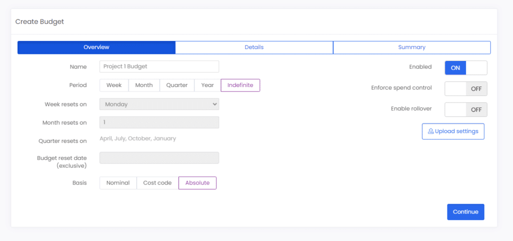 creating a project budget