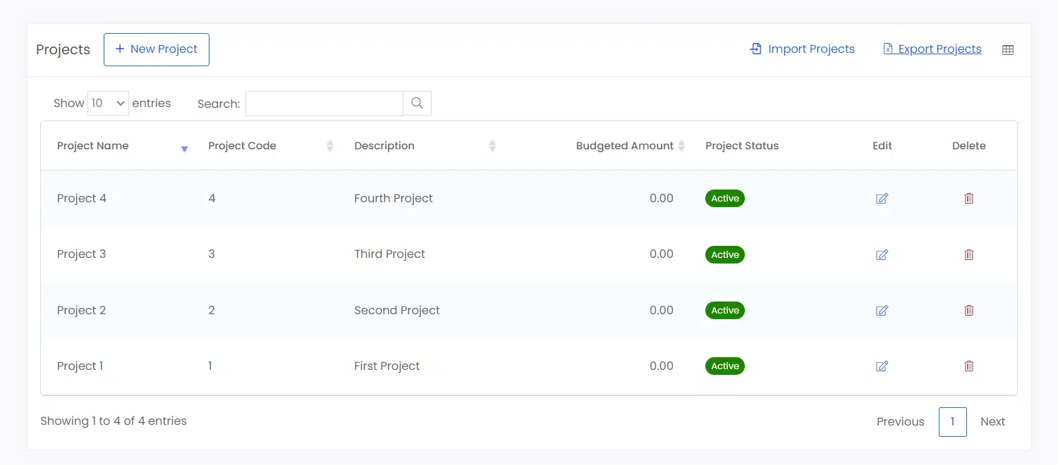 Project export