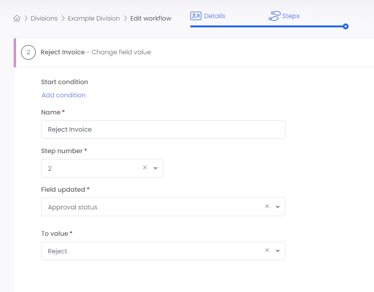 change field step