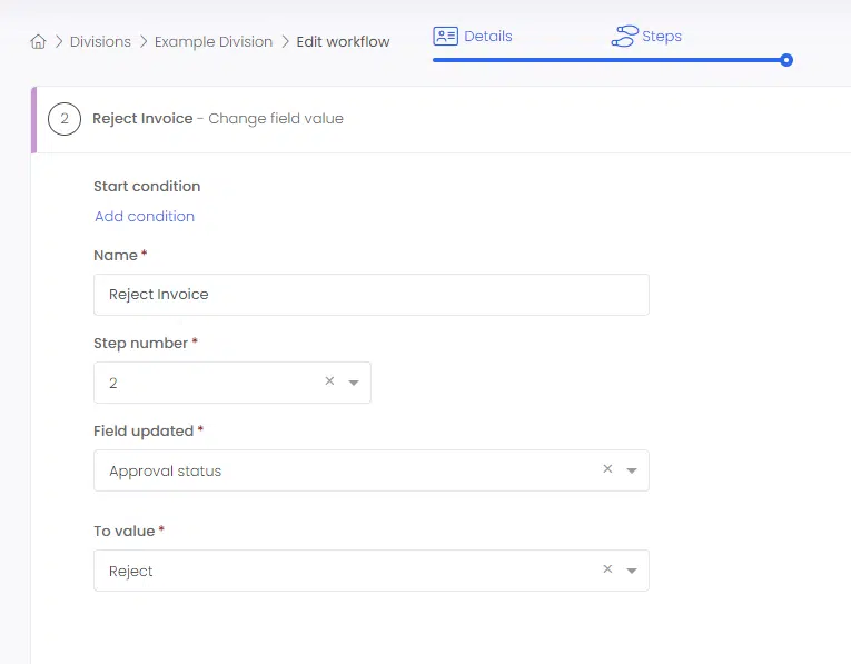 change field step