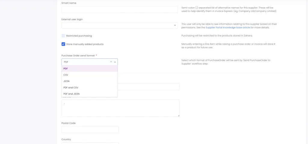 supplier send po as CSV