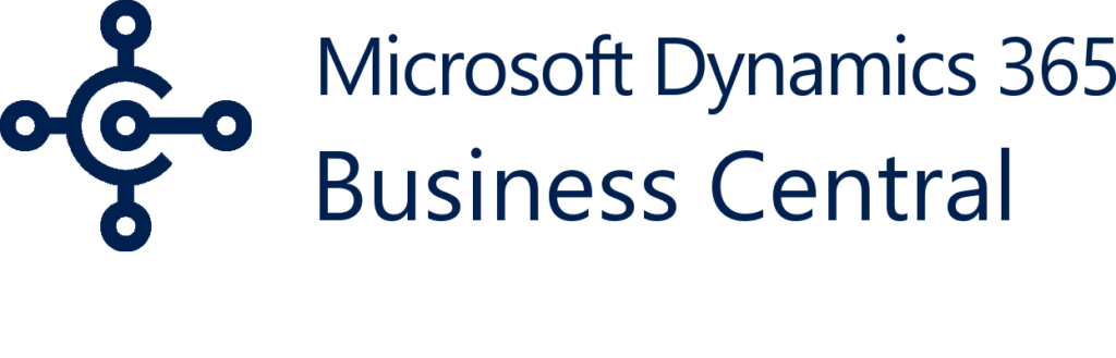 Logo of Microsoft Dynamics 365 Business Central with a geometric design on the left and the text on the right.