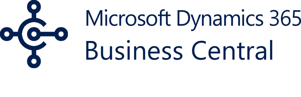 Logo of Microsoft Dynamics 365 Business Central with a geometric design on the left and the text on the right.