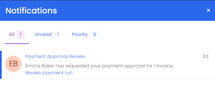 notification for approval